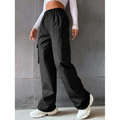 58c8cf7e-5109-4aaf-b79b-595a695fbae0.jpg Women's Fashion Solid Color High Waist Flip Workwear With Pocket Pants