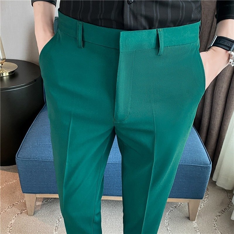 5e86542e-b297-4fe3-98ea-32c2a9995f8a.jpg Men's Springsummer Draping Solid Color Casual Suit Pants Stretch Comfortable Suit Pants Trousers