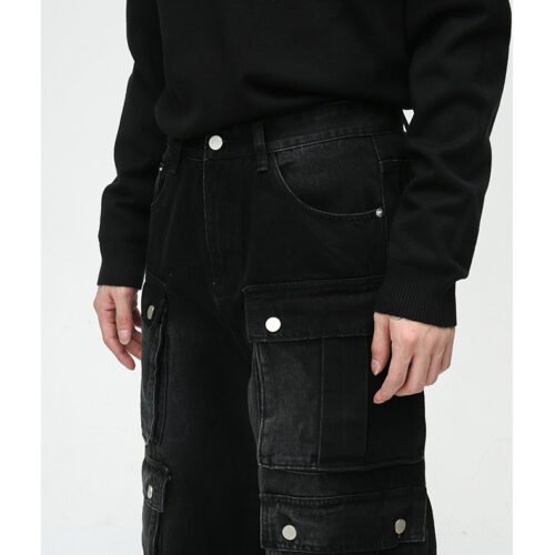 604717ac-71ee-413e-9366-e3b95cd556cc.jpg New Niche Retro Multi-pocket Design Tooling Wide Leg Jeans