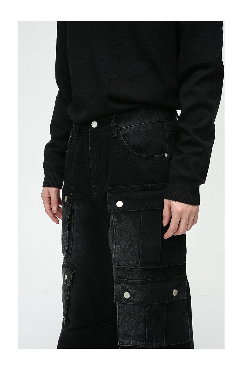 604717ac-71ee-413e-9366-e3b95cd556cc.jpg New Niche Retro Multi-pocket Design Tooling Wide Leg Jeans