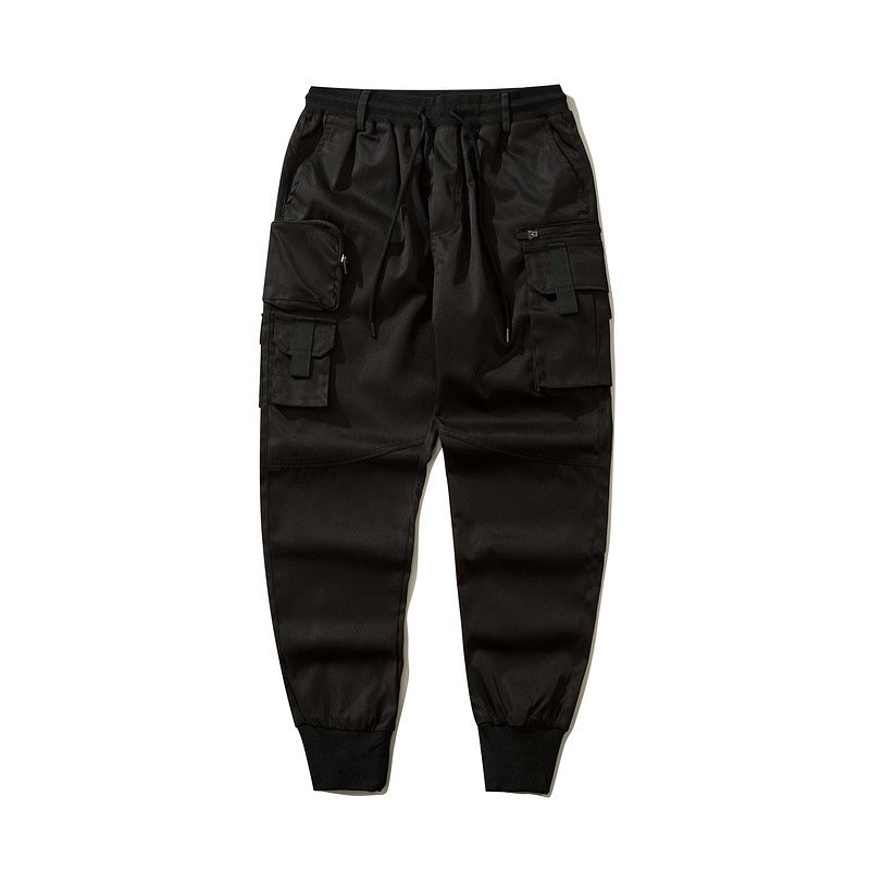 633dc1aa-ea9f-4fe0-a4df-8777e7ee78b4.jpg Autumn Dark Overalls Men's Loose Multi-pocket Ankle-tied Trousers