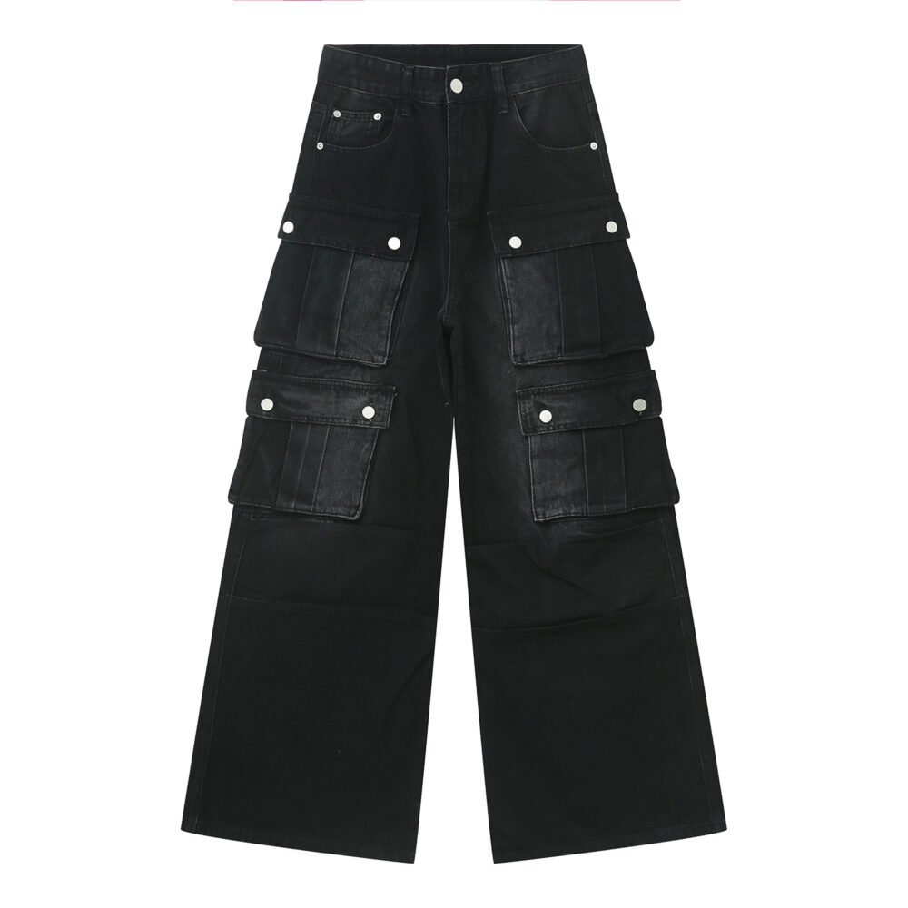 657de1f7-11db-4a0b-8e46-41e580219ed8.jpg New Niche Retro Multi-pocket Design Tooling Wide Leg Jeans