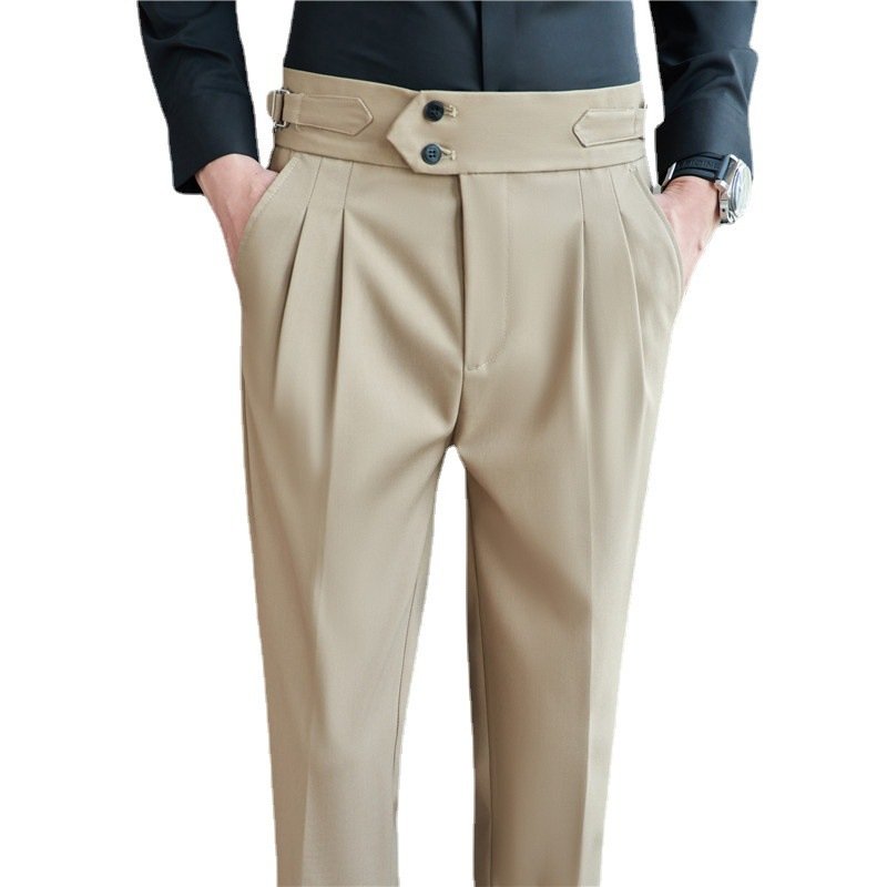 6e700664-f96d-4158-876e-b1e6b1868357.jpg Men's Mid High Waisted Drape Style Long Casual Pants