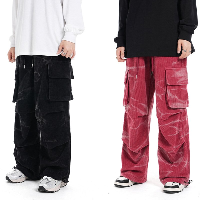 6ea1b927-1d6d-4639-8b87-cfaf35dfdaa0.jpg Corduroy Multi-pocket Casual Wide-leg Pants