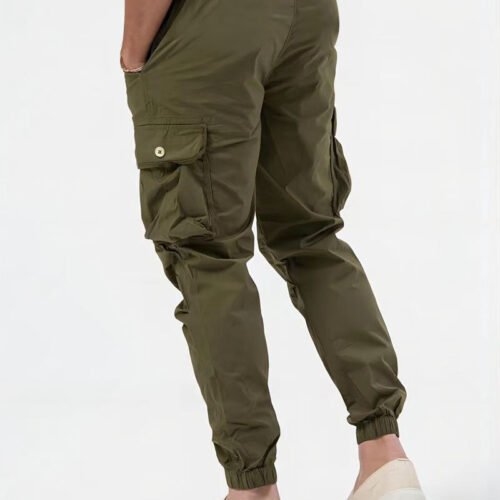 Men's Cargo Trousers With Three-dimensional Pockets Solid Color Casual Pants