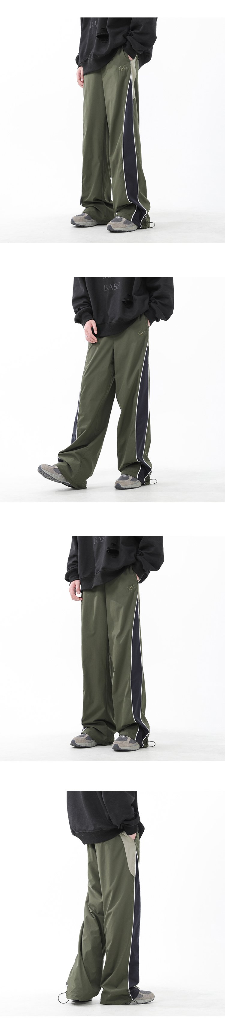American side striped school uniform pants for men's spring and autumn