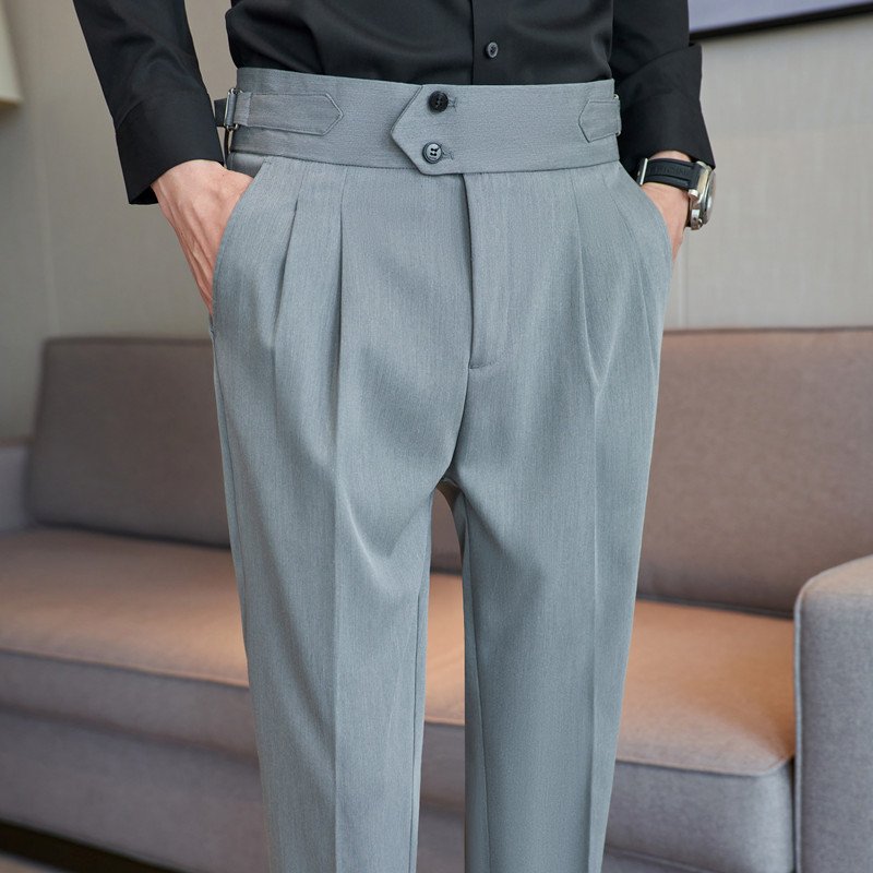 7a73f5db-8ab0-4686-b4a5-6b5feb114197.jpg Men's Mid High Waisted Drape Style Long Casual Pants