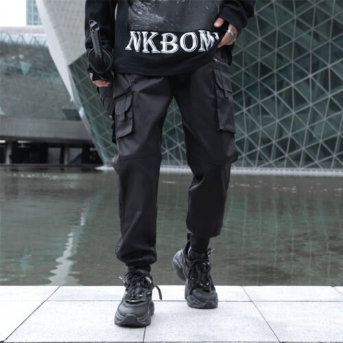 7d024138-ec78-4305-a316-fad872bc908e.jpg Autumn Dark Overalls Men's Loose Multi-pocket Ankle-tied Trousers