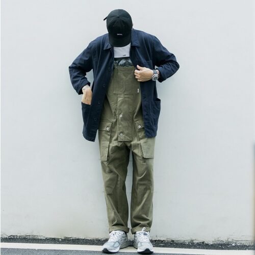 Casual Suspenders Pants Men's Business Shirt Trousers Workwear For Workers Loose Suspenders