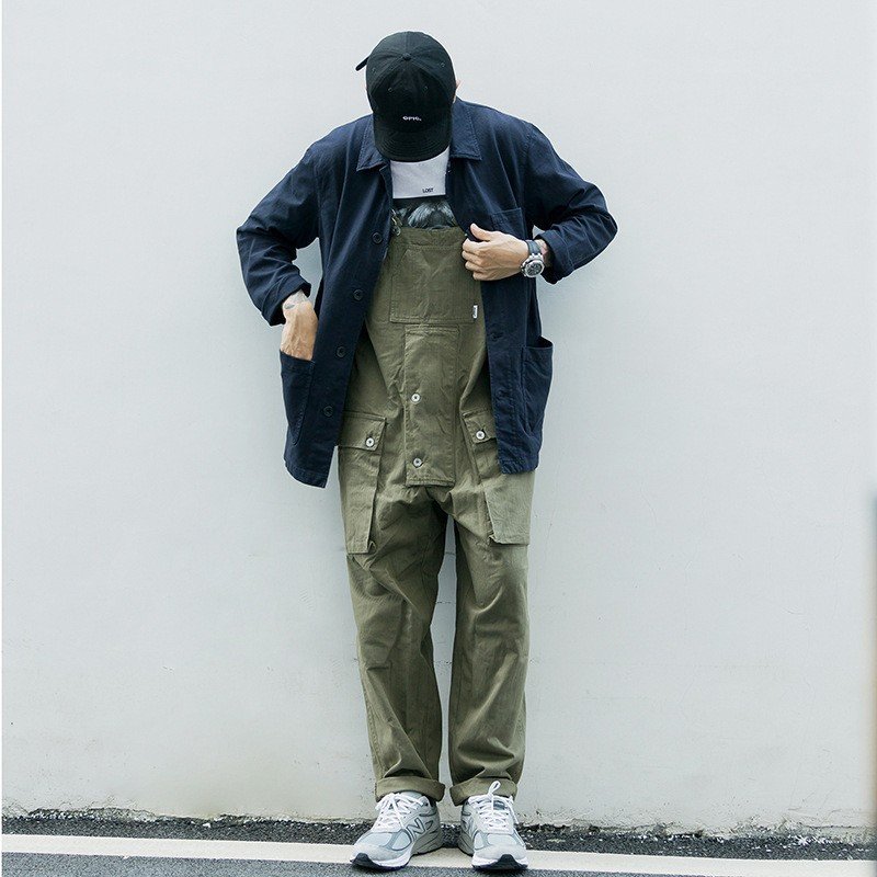 Casual Suspenders Pants Men's Business Shirt Trousers Workwear For Workers Loose Suspenders