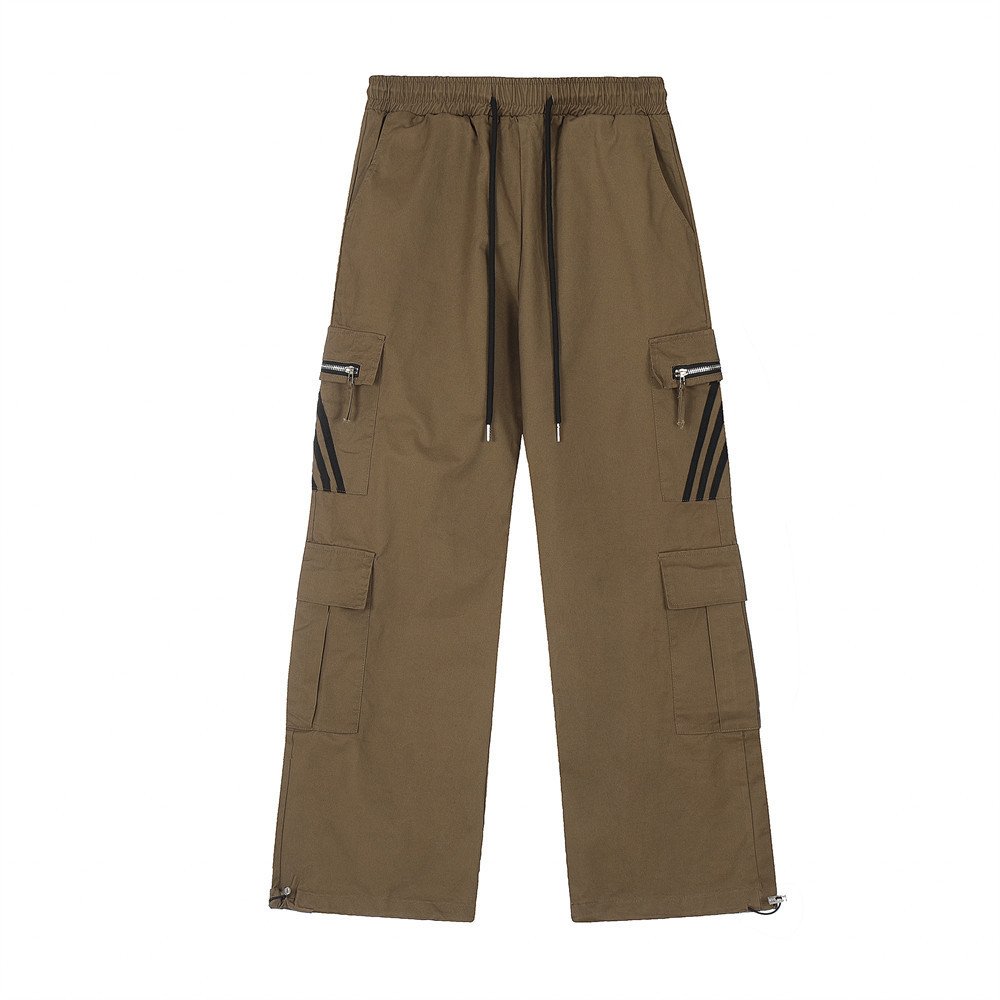 8d162155-49e2-4bd0-95ca-11cf4e164421.jpg Three Bars Multi-pocket Cargo Pants Men's Loose