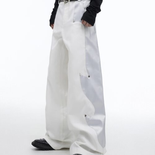 936a8fad-ca4a-4c1e-be68-867bec1d2a1b.jpg Niche Structured Leather Patchwork Flame Rivet Trousers