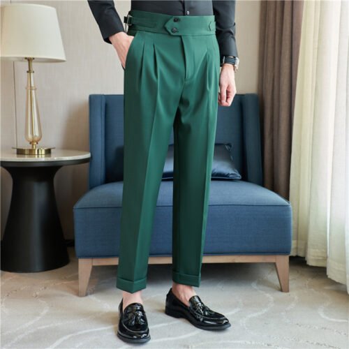 93c8f059-5f05-4416-af94-923bba47838b.jpg Men's Mid High Waisted Drape Style Long Casual Pants