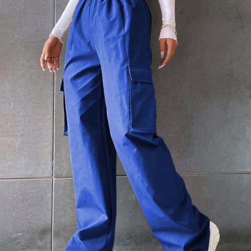 963d1282-b64b-4677-927f-d881487a7d6a.jpg Women's Fashion Solid Color High Waist Flip Workwear With Pocket Pants