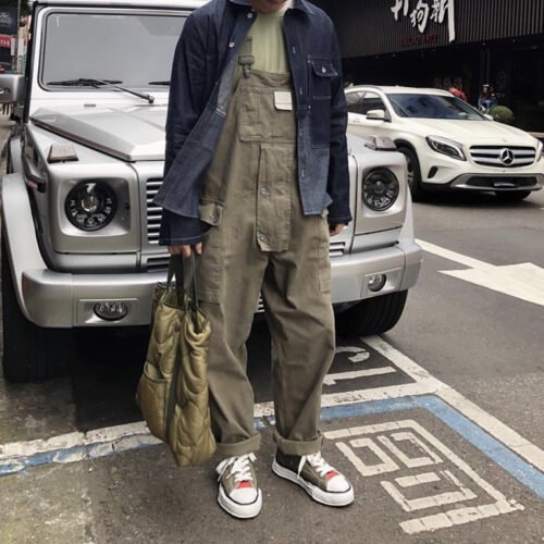 Casual Suspenders Pants Men's Business Shirt Trousers Workwear For Workers Loose Suspenders