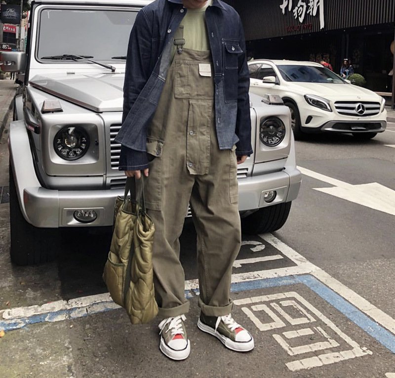 Casual Suspenders Pants Men's Business Shirt Trousers Workwear For Workers Loose Suspenders