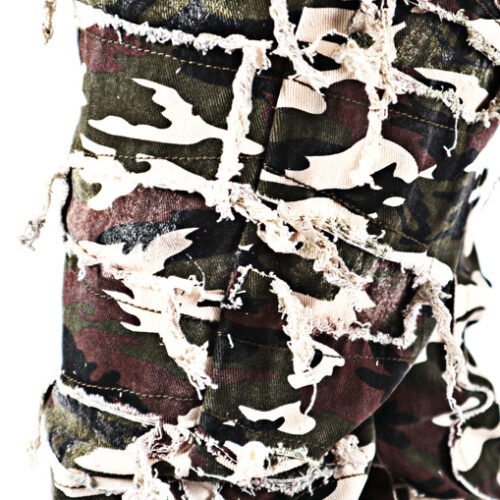 Washed And Worn-out Heavy-duty Flared Jeans