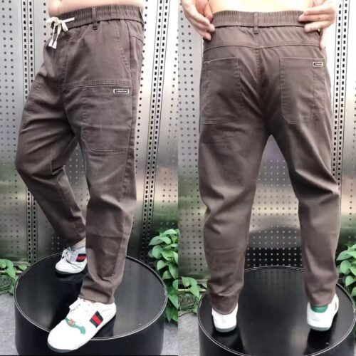 Spring Plus Size Loose Straight Casual Pants Solid Color Denim Trousers