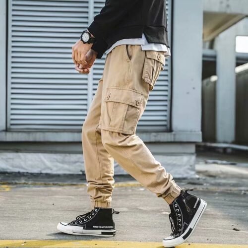 ac72e483-fc11-4333-ab2a-e1fad8d0f722.jpg Overalls Men's American-style Retro Casual Loose Cropped Pants Multi-pocket Ankle Banded