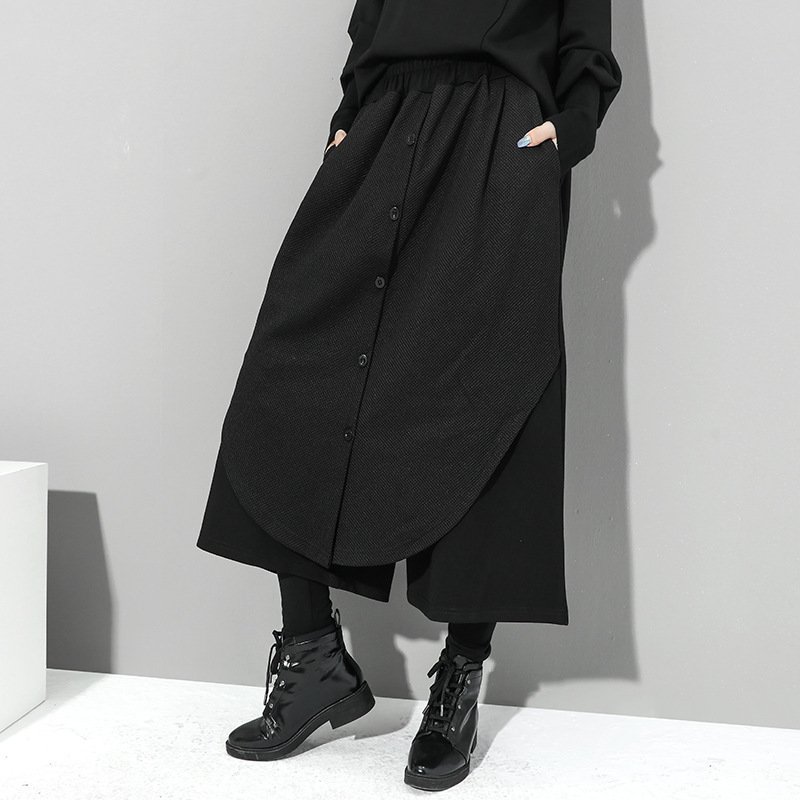 b152a0a4-3f4a-4ee6-8abb-7109f68292f2.jpg Personalized Patchwork Irregular Wide Leg Casual Loose Fitting Women's Pants