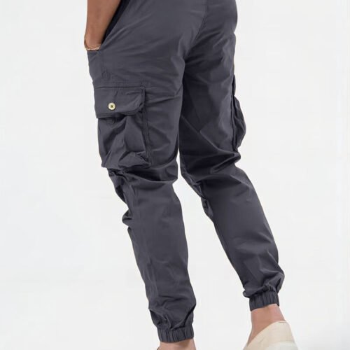 Men's Cargo Trousers With Three-dimensional Pockets Solid Color Casual Pants