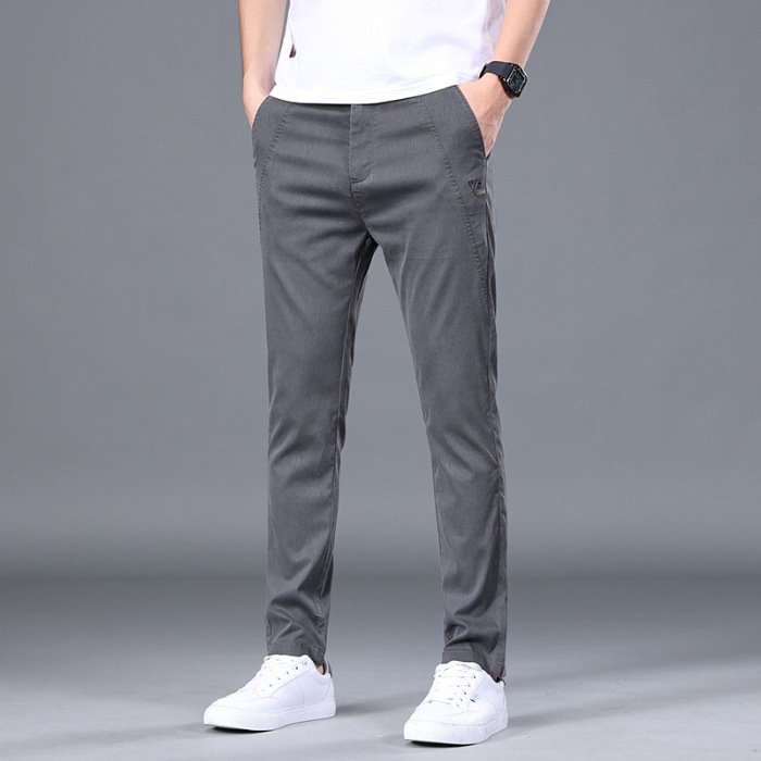 c7711070-66a0-48ef-804a-3bd6b769aeec.jpg Men's Tencel Straight Trousers Slim Fit Skinny Pants