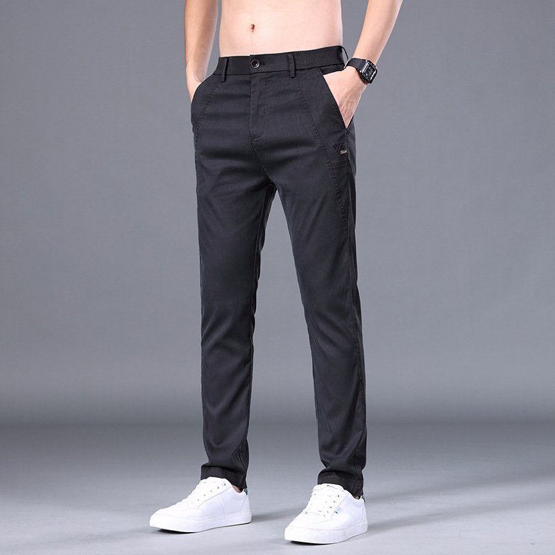 cc32aaf0-bcc9-48f0-8103-d72c50b4a008.jpg Men's Tencel Straight Trousers Slim Fit Skinny Pants