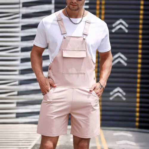 e7aa73fc-e113-4a43-a479-9d7cf425fca3.jpg Men's Solid Color Fashion Casual Suspender Trousers