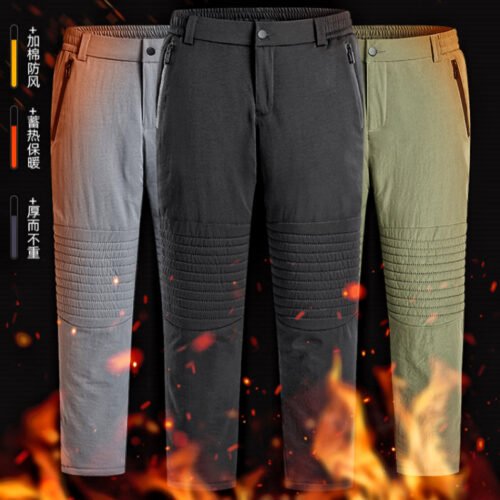 Lambswool Cotton Pants Men's Winter Thicken Thermal Cold-resistant Casual
