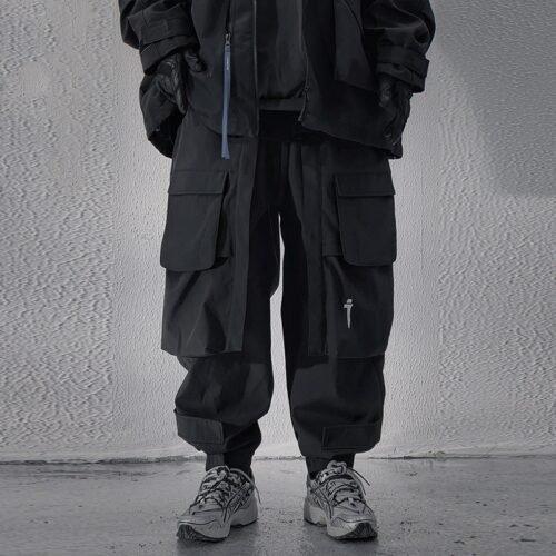 ec884252-9d9c-4706-b014-8b6878110306.jpg Men's Loose Casual Black Multi-pocket Trousers