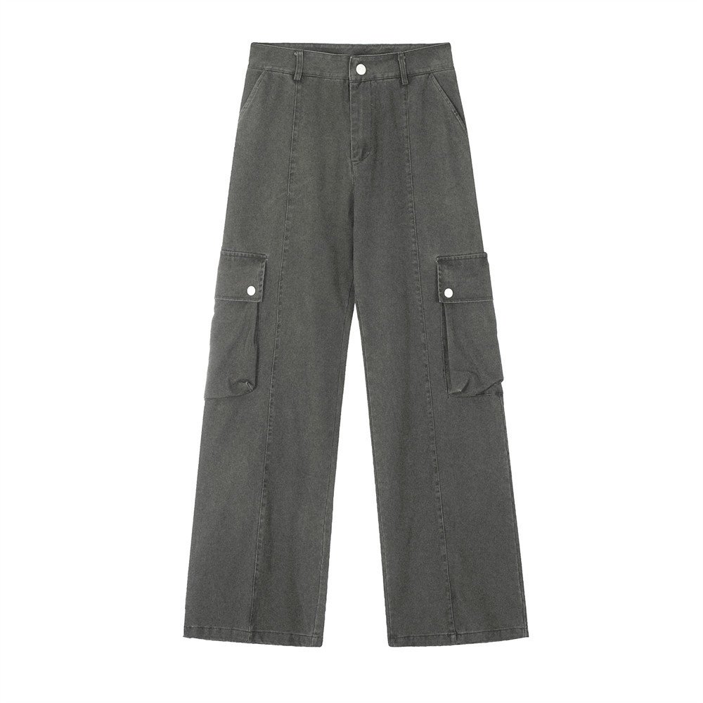 f01b80f2-efa5-4612-94af-1a879989046f.jpg Punk Washed And Worn Loose Straight Cargo Men Trousers