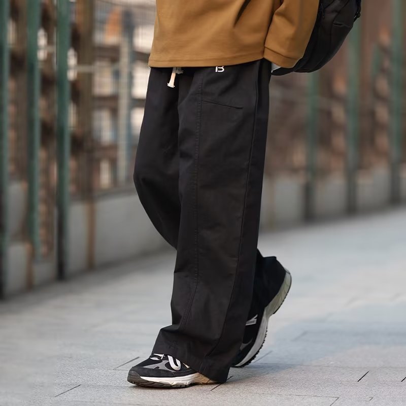 f7419069-18cf-488a-880e-edf591ec74ef.jpg Men's Solid Color Summer Youth Popularity Sports Pants Loose Basic All-matching Trousers